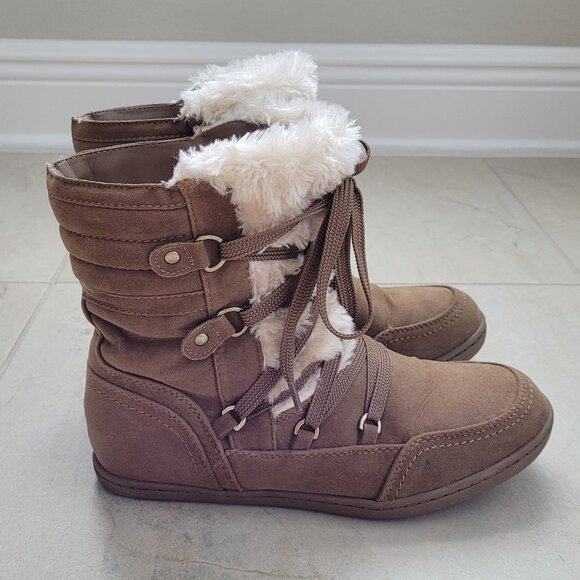 G by GUESS Women's Brown Sueded Lace-Up Boots Size 7.5 - Picture 8 of 14